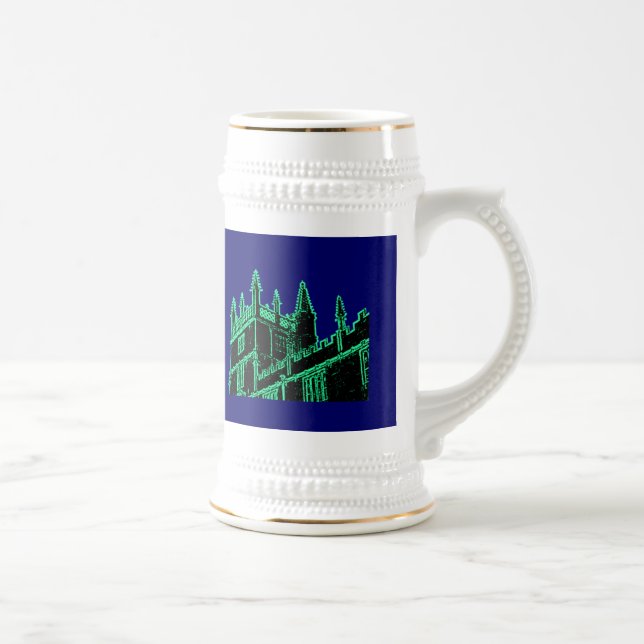 Oxford England 1986 Building Spirals Green Beer Stein (Right)