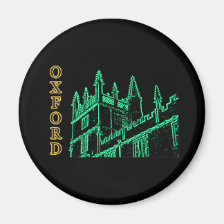 Oxford England 1986 Building Spirals Green Magnet