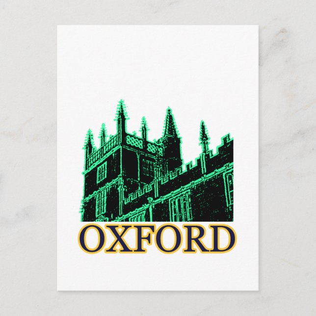 Oxford England 1986 Building Spirals Green Postcard (Front)