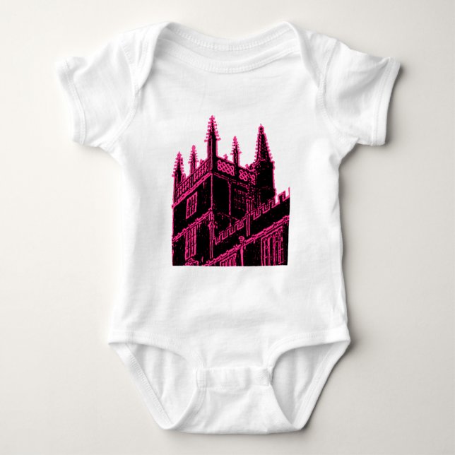 Oxford England 1986 Building Spirals Magenta Baby Bodysuit (Front)