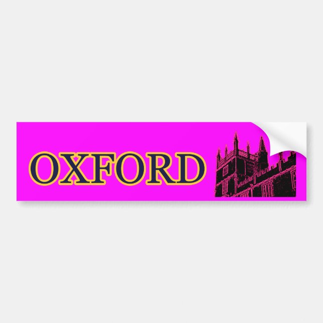 Oxford England 1986 Building Spirals Magenta Bumper Sticker (Front)
