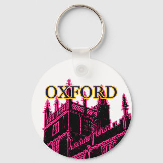 Oxford England 1986 Building Spirals Magenta Keychain