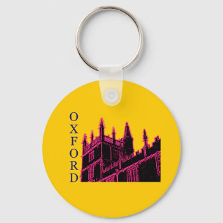Oxford England 1986 Building Spirals Magenta Keychain