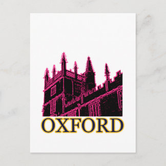 Oxford England 1986 Building Spirals Magenta Postcard