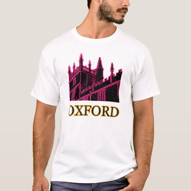 Oxford England 1986 Building Spirals Magenta T-Shirt (Front)