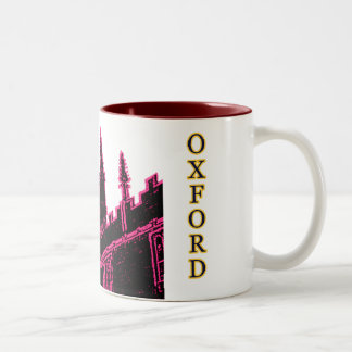 Oxford England 1986 Building Spirals Magenta Two-Tone Coffee Mug