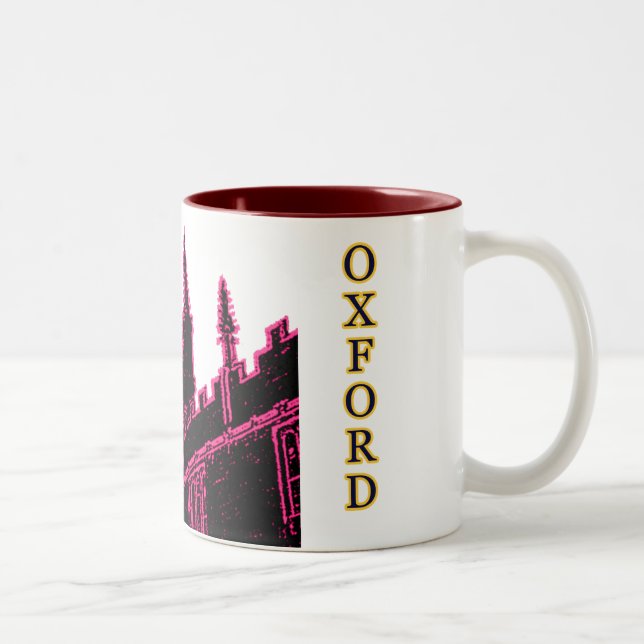 Oxford England 1986 Building Spirals Magenta Two-Tone Coffee Mug (Right)