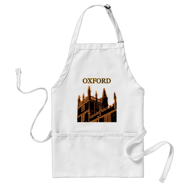 Oxford England 1986 Building Spirals Orange Adult Apron (Front)