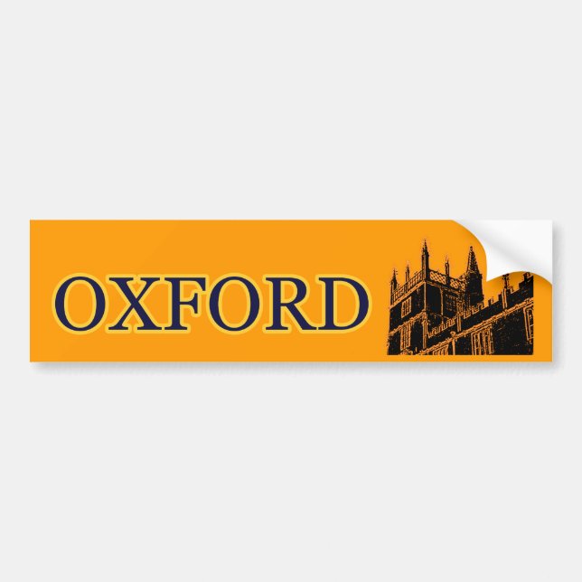 Oxford England 1986 Building Spirals Orange Bumper Sticker (Front)