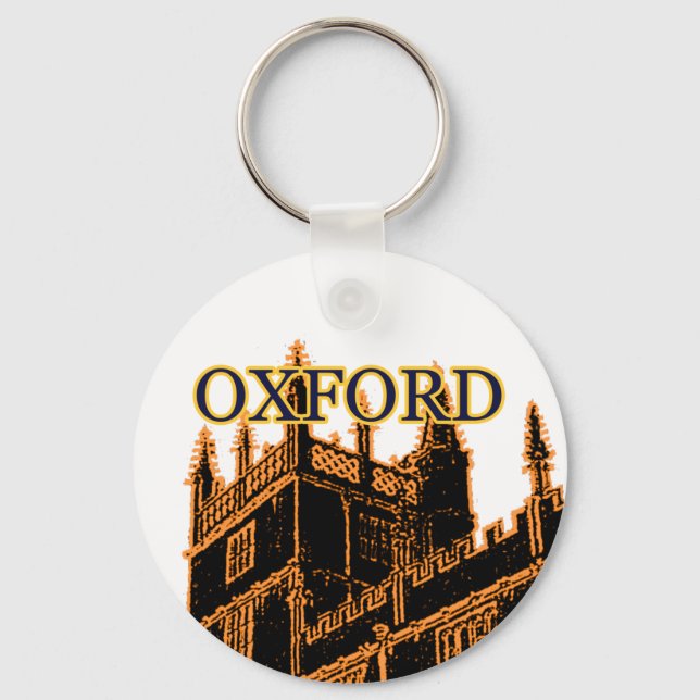 Oxford England 1986 Building Spirals Orange Keychain (Front)