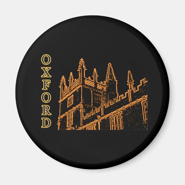 Oxford England 1986 Building Spirals Orange Magnet (Front)