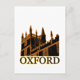 Oxford England 1986 Building Spirals Orange Postcard