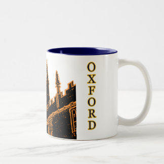 Oxford England 1986 Building Spirals Orange Two-Tone Coffee Mug