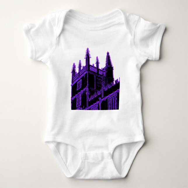 Oxford England 1986 Building Spirals Purple Baby Bodysuit (Front)