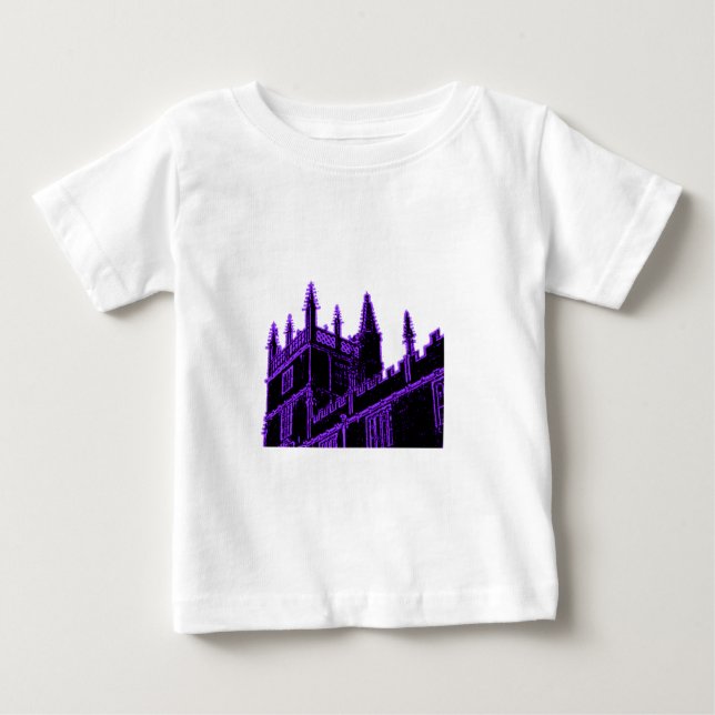 Oxford England 1986 Building Spirals Purple Baby T-Shirt (Front)