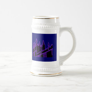 Oxford England 1986 Building Spirals Purple Beer Stein
