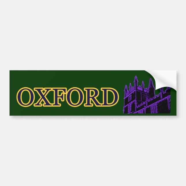 Oxford England 1986 Building Spirals Purple Bumper Sticker (Front)