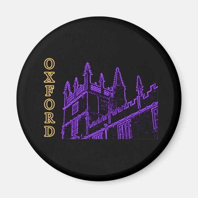 Oxford England 1986 Building Spirals Purple Magnet (Front)