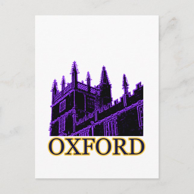 Oxford England 1986 Building Spirals Purple Postcard (Front)