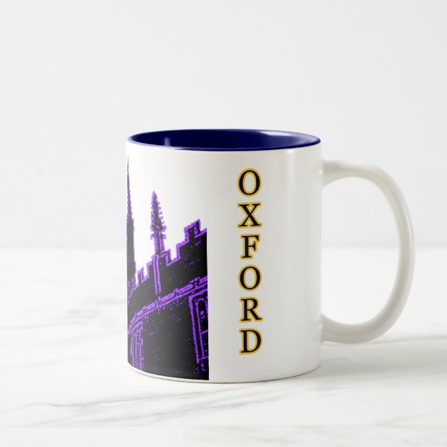 Oxford England 1986 Building Spirals Purple Two-Tone Coffee Mug (Right)