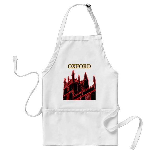 Oxford England 1986 Building Spirals Red Adult Apron (Front)