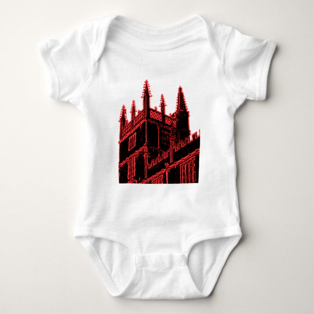 Oxford England 1986 Building Spirals Red Baby Bodysuit (Front)