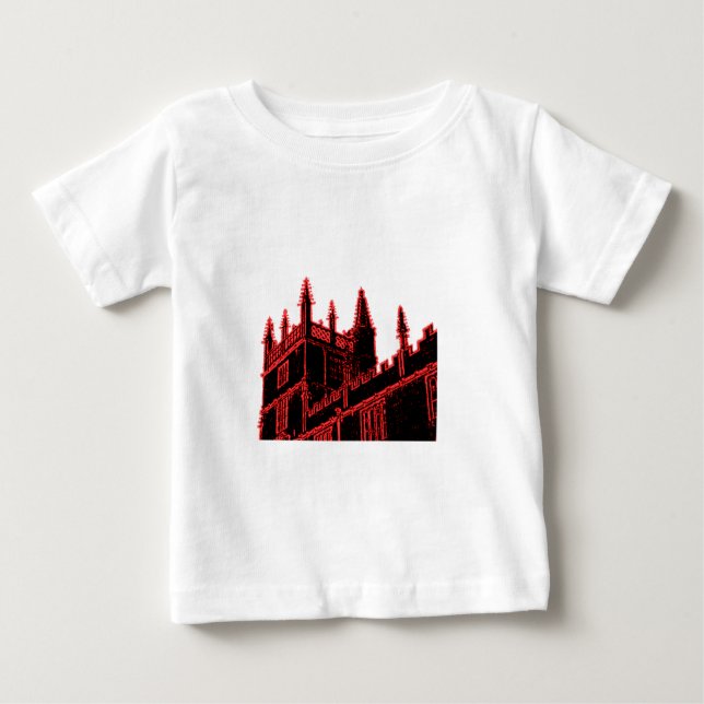 Oxford England 1986 Building Spirals Red Baby T-Shirt (Front)