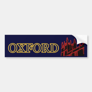 Oxford England 1986 Building Spirals Red Bumper Sticker
