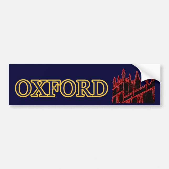 Oxford England 1986 Building Spirals Red Bumper Sticker (Front)