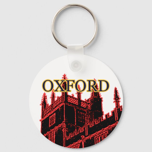 Oxford England 1986 Building Spirals Red Keychain (Front)