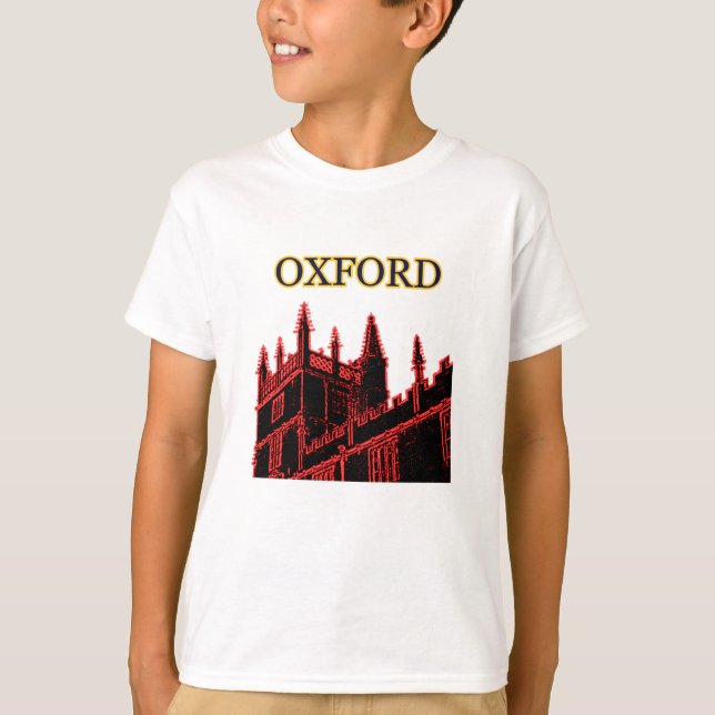 Oxford England 1986 Building Spirals Red T-Shirt (Front)