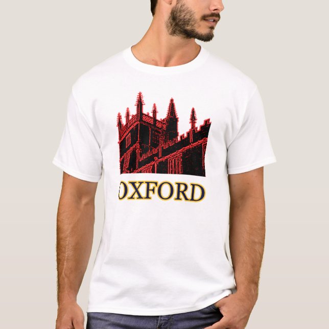 Oxford England 1986 Building Spirals Red T-Shirt (Front)