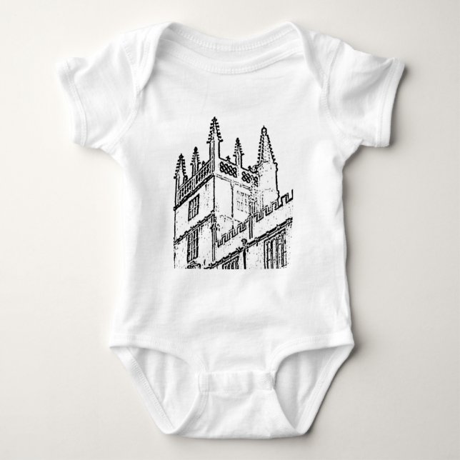 Oxford England 1986 Building Spirals White Baby Bodysuit (Front)