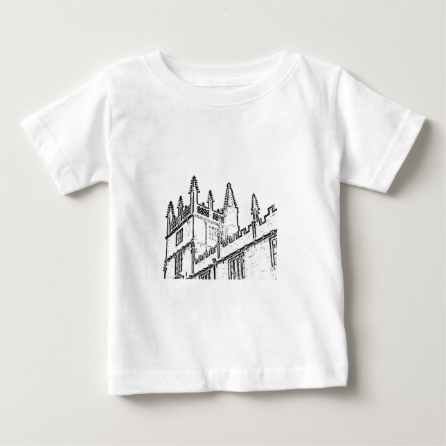 Oxford England 1986 Building Spirals White Baby T-Shirt (Front)