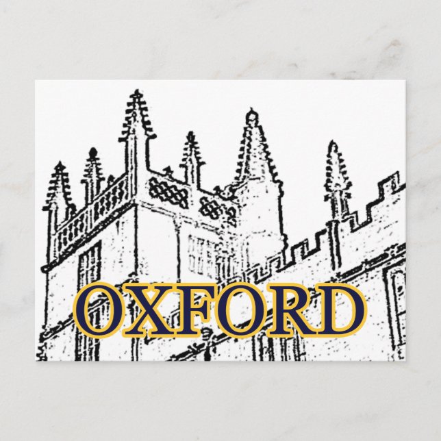 Oxford England 1986 Building Spirals White Postcard (Front)