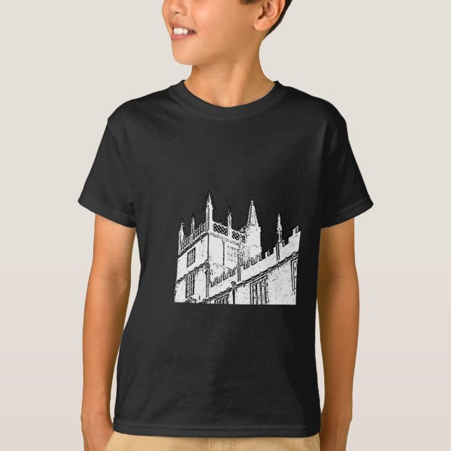 Oxford England 1986 Building Spirals White T-Shirt (Front)