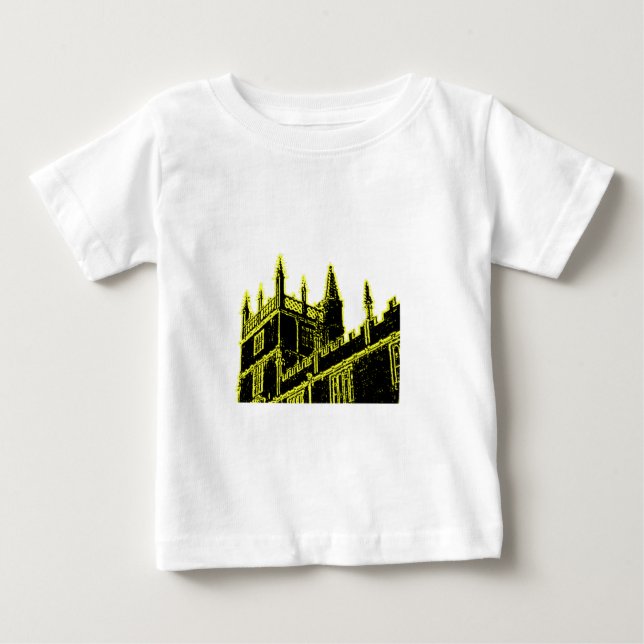 Oxford England 1986 Building Spirals Yellow Baby T-Shirt (Front)