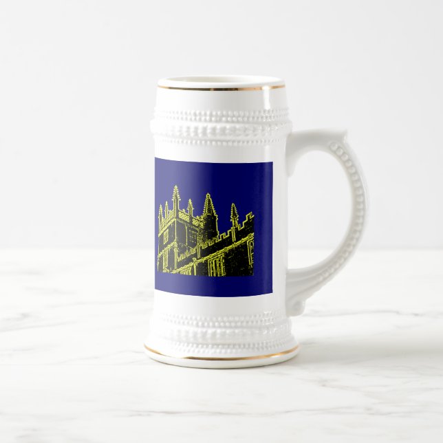 Oxford England 1986 Building Spirals Yellow Beer Stein (Right)