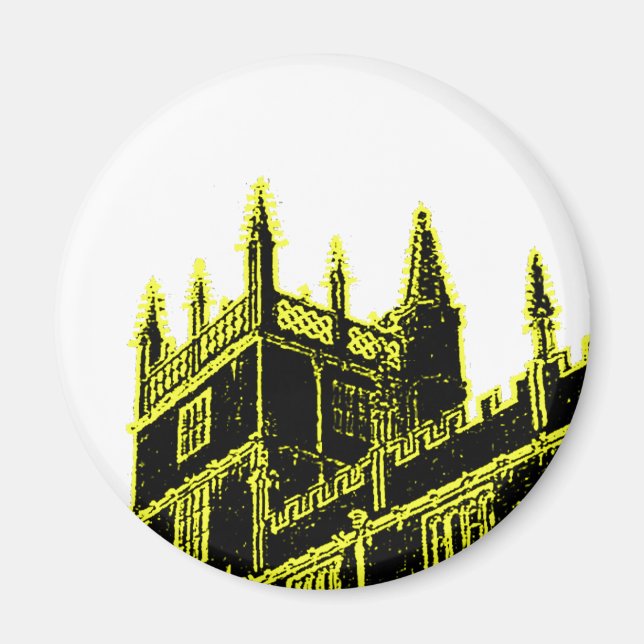 Oxford England 1986 Building Spirals Yellow Magnet (Front)