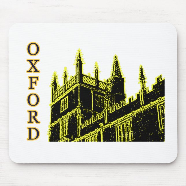Oxford England 1986 Building Spirals Yellow Mouse Pad (Front)