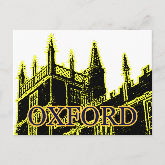 Oxford England 1986 Building Spirals Yellow Postcard (Front)
