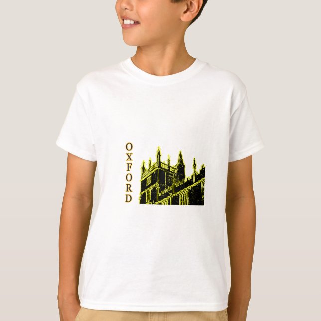 Oxford England 1986 Building Spirals Yellow T-Shirt (Front)