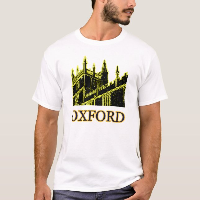 Oxford England 1986 Building Spirals Yellow T-Shirt (Front)