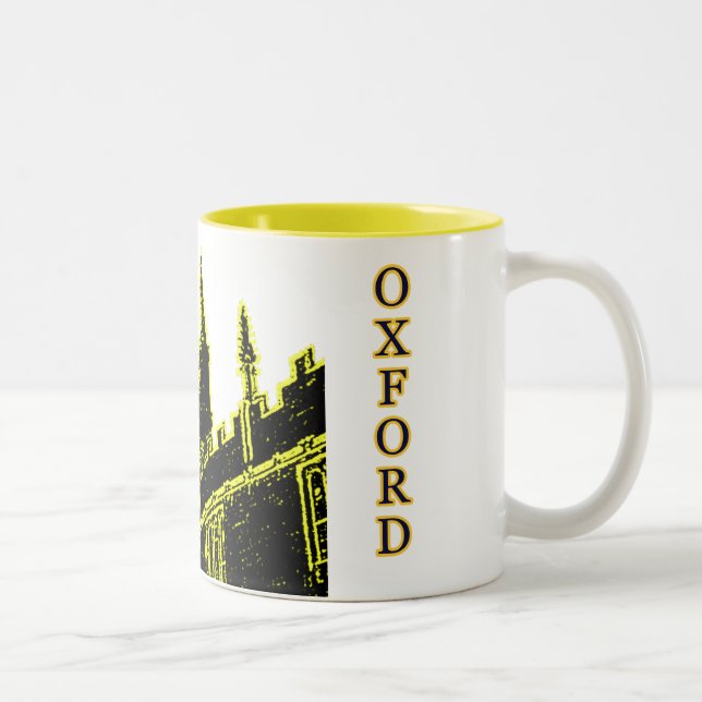 Oxford England 1986 Building Spirals Yellow Two-Tone Coffee Mug (Right)
