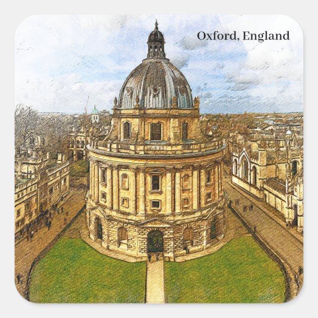 Oxford England Castle Panorama View  Square Sticker (Front)