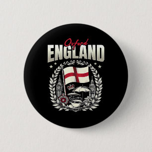Oxford England Flag Souvenir Oxford Vacation Button