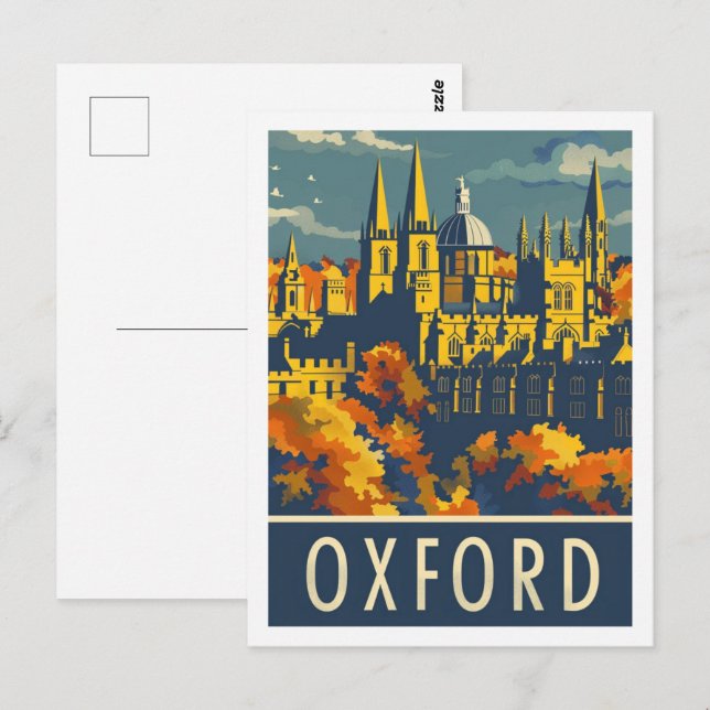 Oxford England UK Vintage Travel Place Postcard (Front/Back)