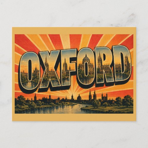 Oxford England Vintage Travel Art Postcard