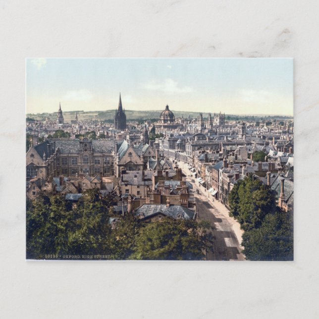 Oxford High Street, England panorama Postcard (Front)