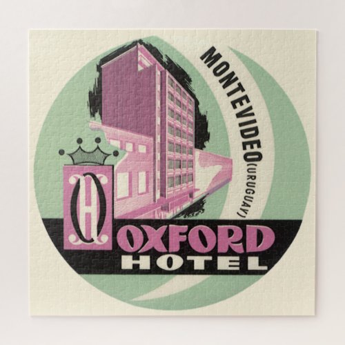 Oxford Hotel Montevideo Uruguay Vintage Travel Jigsaw Puzzle